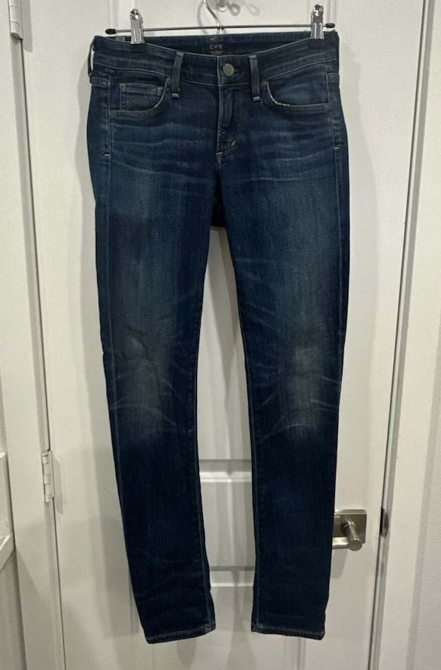 Citizens of Humanity Arielle Mid Rise Slim Jeans Size 24 Dark Wash Denim